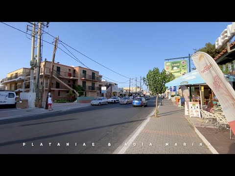 A Walk in Platanias and Agia Marina 🇬🇷 🌴 Crete 🏖 Greece