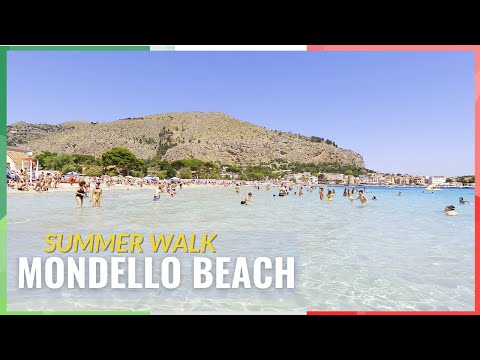 Mondello Beach 🏖️ Palermo, Sicily, Italy walking tour in 4k (2022)