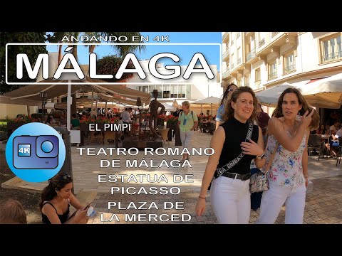 4K Málaga España Cruzando el Centro Histórico. Malaga Spain Crossing the Historic Center