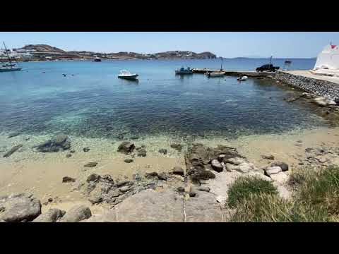 #Mykonos: Agios Ioannis Beach walk - enjoying crystal clear turquoise water.